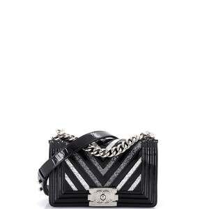 Chanel Boy Flap Bag Chevron Patent With #254478C36B